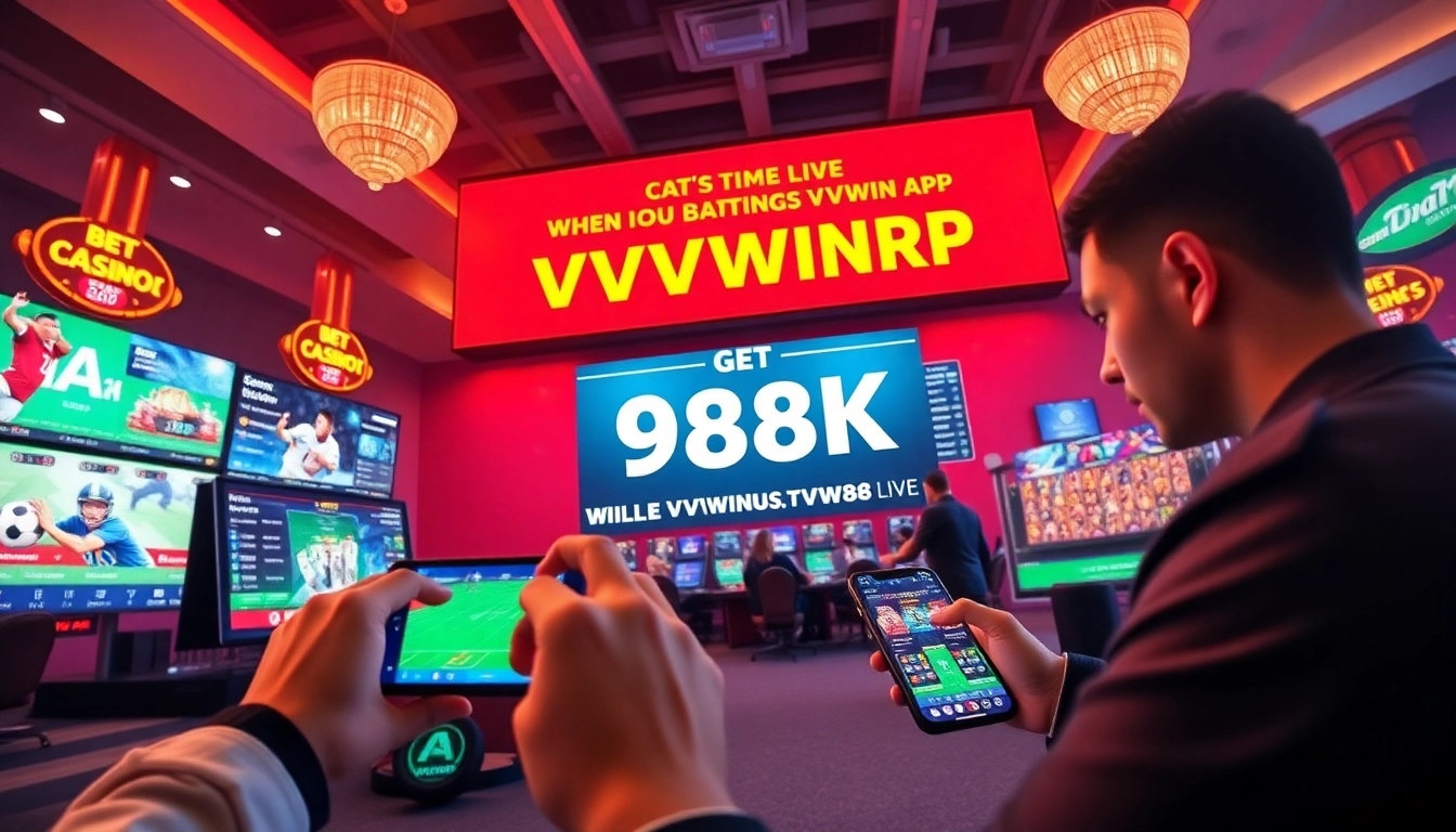 Dynamic sports betting interface at vvvwin88.live showcasing casino games