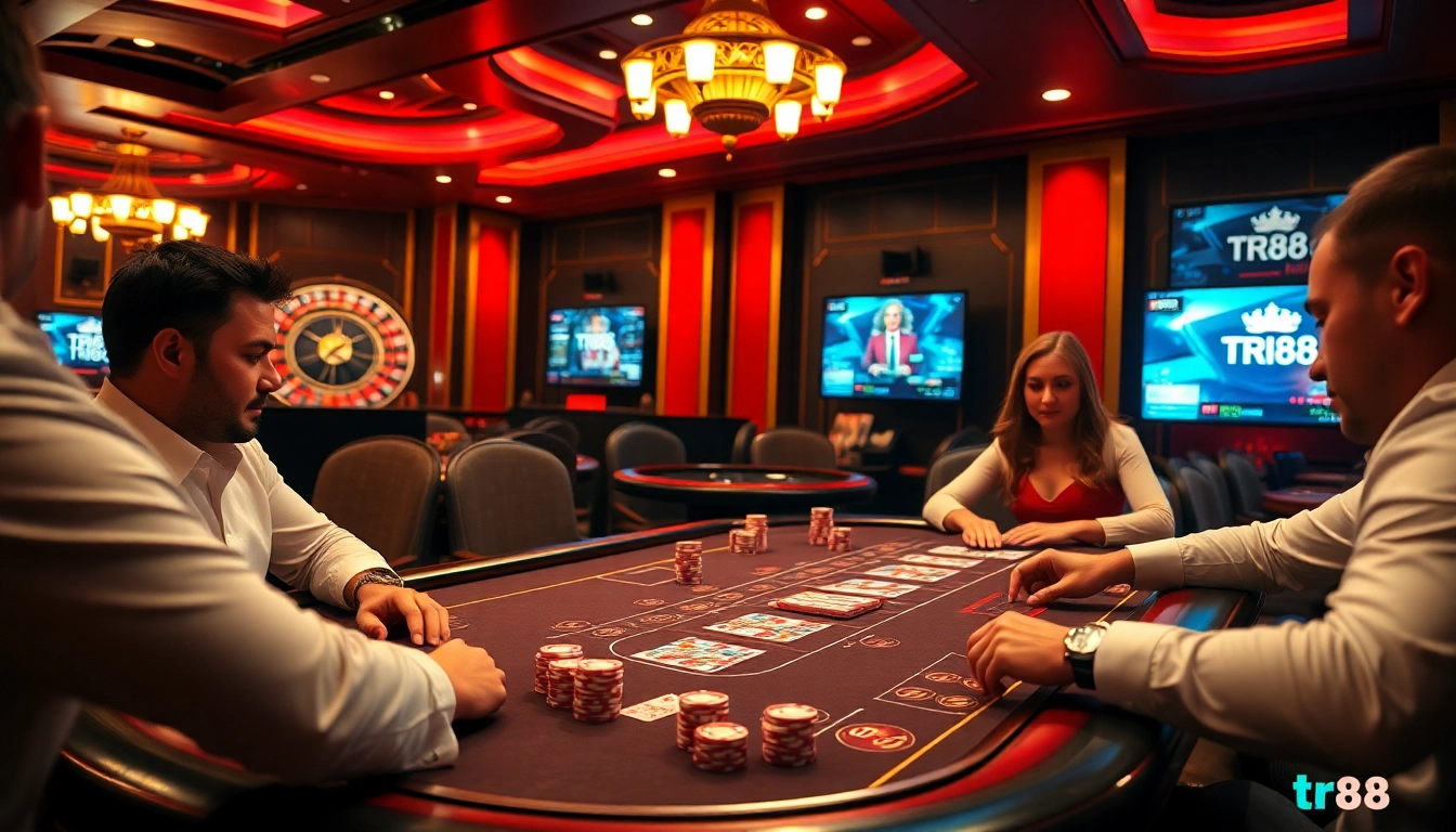 Experience the thrill of gambling strategies at a luxury tr88 casino poker table.
